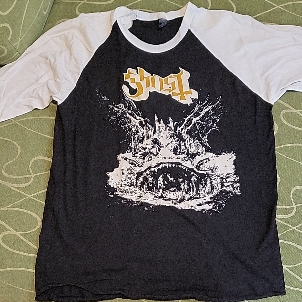 Ghost Black and White Prequelle 3/4 Sleeve Raglan Tee